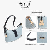 En-Ji Juri Shoulderbag Wanita Warna Denim