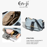 En-Ji Yunseo Shoulderbag Wanita Warna Denim