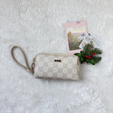 En-Ji Uni Pouch Wanita Warna Cream