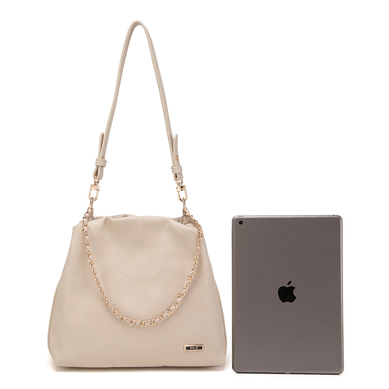 En-ji Bohi Shoulderbag Wanita - Cream