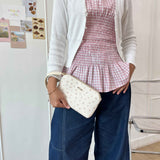 En-Ji Ana Pouch Wanita Warna Latte