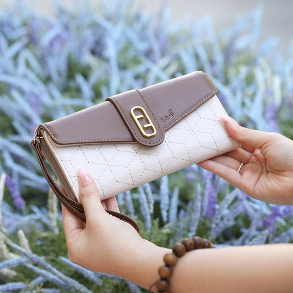 En-ji Solbi Wallet Wanita - Cream