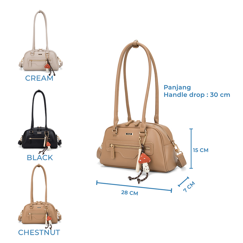 En-ji Minako Shoulderbag Wanita - Cream