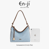 En-Ji Hayon Shoulderbag Wanita Warna Denim Blue
