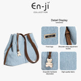 En-Ji Hena Shoulderbag Wanita Warna Denim Blue