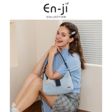 En-Ji Juri Shoulderbag Wanita Warna Denim