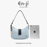 En-Ji Juri Shoulderbag Wanita Warna Denim