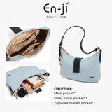 En-Ji Juri Shoulderbag Wanita Warna Denim