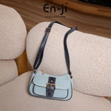En-Ji Yunseo Shoulderbag Wanita Warna Denim