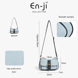 En-Ji Yunseo Shoulderbag Wanita Warna Denim
