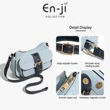 En-Ji Yunseo Shoulderbag Wanita Warna Denim