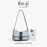 En-Ji Yunseo Shoulderbag Wanita Warna Denim