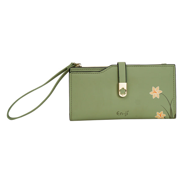 En-ji Minori Long Wallet - Olive